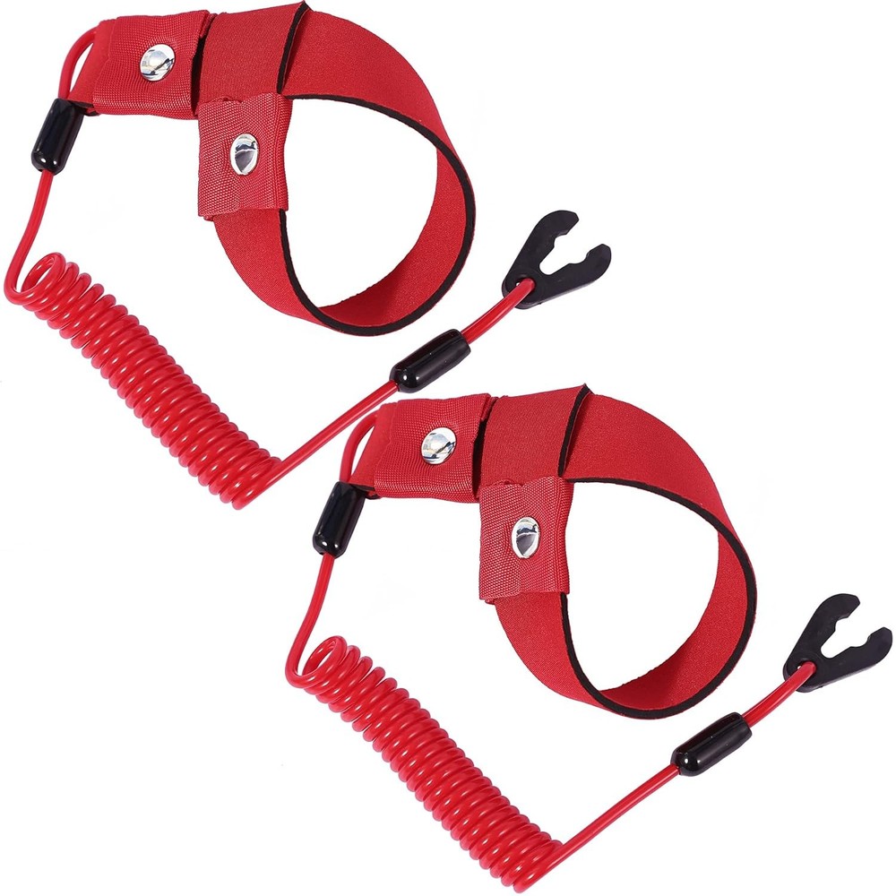 Jet ski engine stop safety lanyard tether cord
