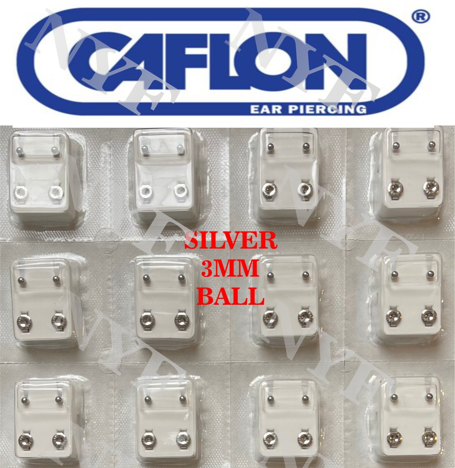 Ear Piercing Earring Studs 1 pr or 12 prs Caflon Studex Sterile Surgical Steel