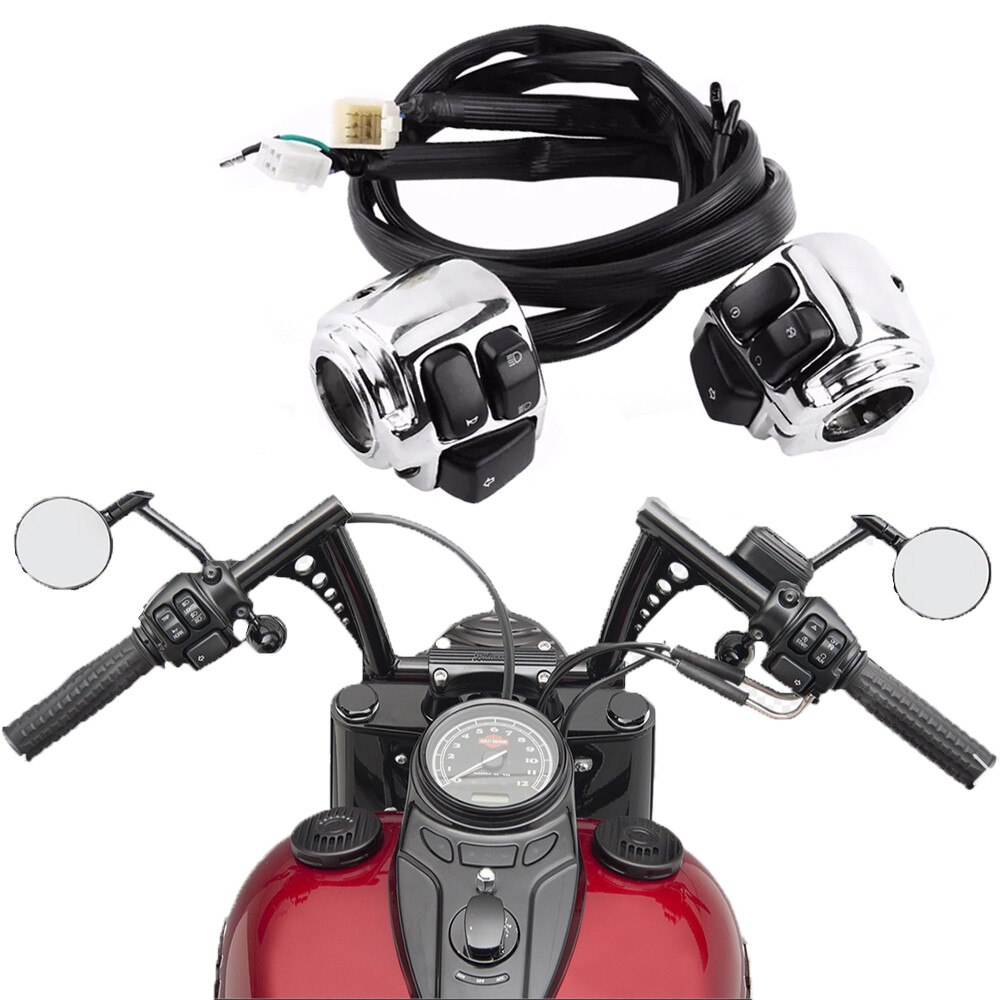 1" Handlebar Control Switch For Harley Davidson Road King Glide Softail Dyna