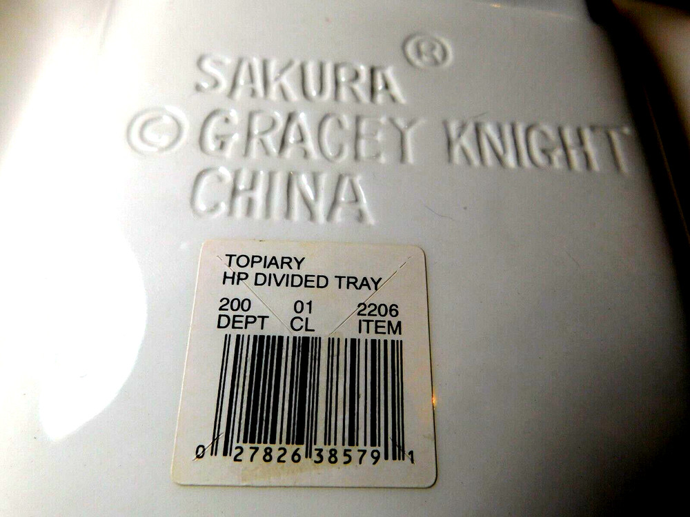 Sakura~Gracey Knight "Topiary" Oval Three Section Stoneware Platter