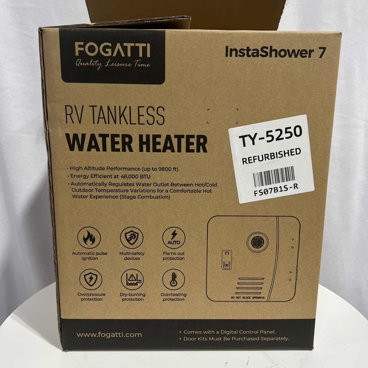 Used- 7L RV Tankless Water Heater 2.5 GPM 48,000 BTU Instant Hot w/ 18"x18" door