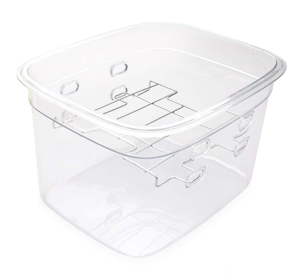 Versatile 12-Quart Sous Vide Container with Built-in Rack and Collapsible Hin