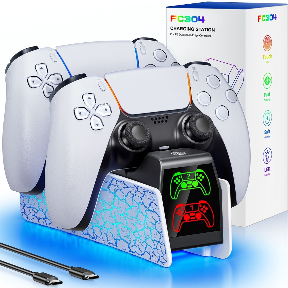 PS5 Controller Charger Station For PS5 Dual&Edge Controller PS5 Charging Dock