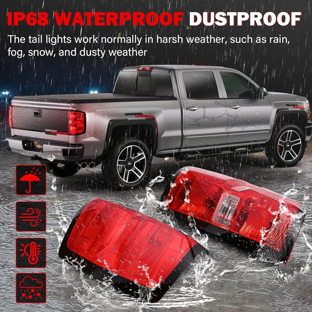 Tail Light Assembly Compatible with 2014 2015 2016-2019 Chevy Silverado 1500 250