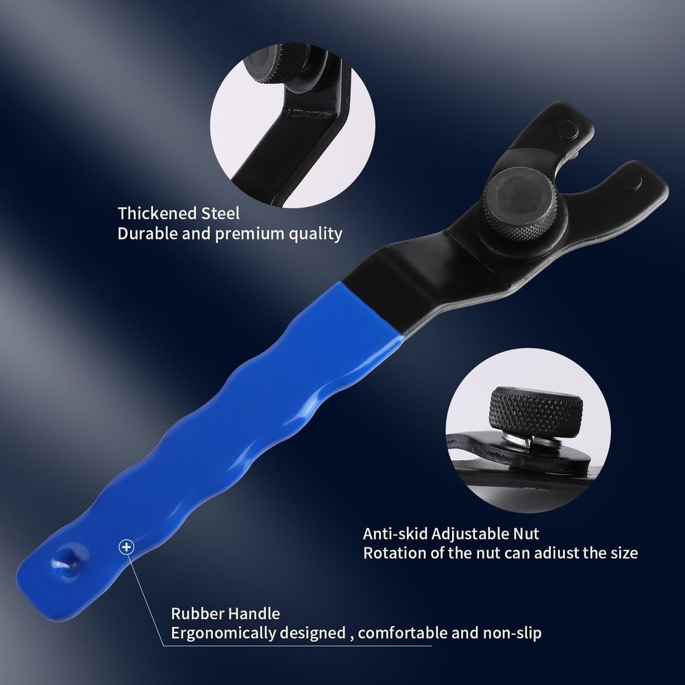 Adjustable Pin Wrench for Angle Grinder Machine,Grinder Spanner ​Wrench Blue