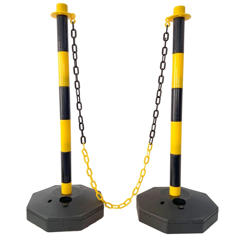 Traffic Delineator Cones 5Ft Chain Adjustable Barrier Crowd Control Y/B