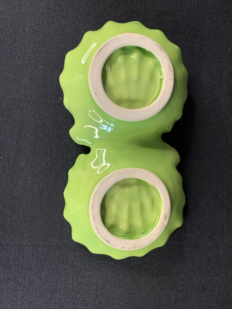 Vintage Lime Green Spider Web Design Ashtray