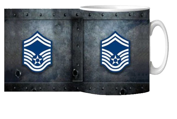AIR FORCE SENIOR MASTER SERGEANT CHEVRON CERAMIC MUG 15OZ