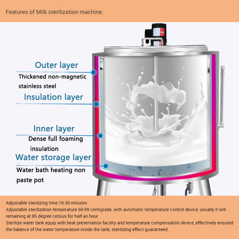 50L Commercial Pasteurization Machine Pasteurizer for Milk Juice Sterilization