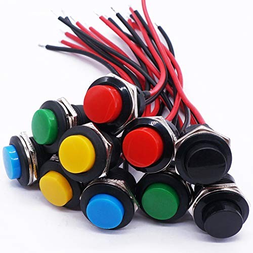 /10Pcs Momentary Push Button Switch SPST AC250V/3A AC125V/6A Mini Multicolor