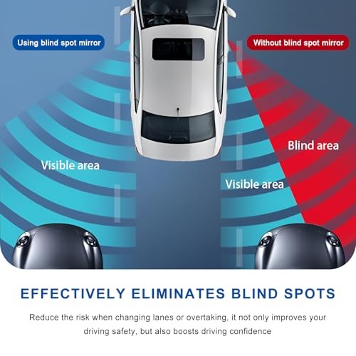 2 PCS Blind Spot Mirrors, Rectangular Shaped Wide Angle Blindspot Mirror with