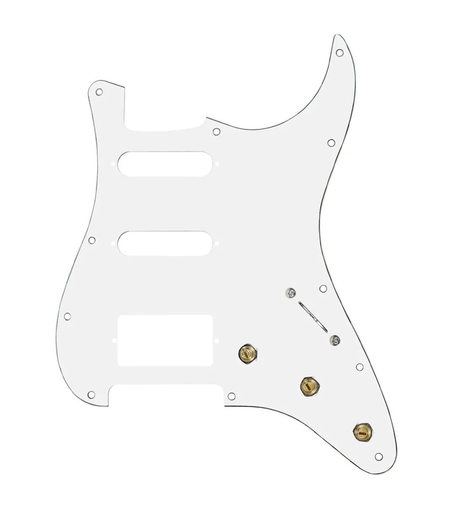 920D Custom 7 Way Pre-Wired Push/Pull HSS Strat Pickguard -  White