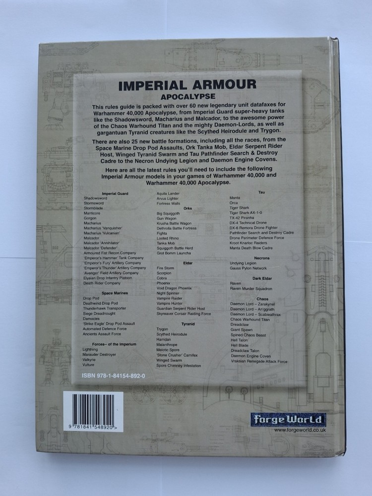 Warhammer 40k, Forge World Imperial Armour Apocalypse, Datasheet Book
