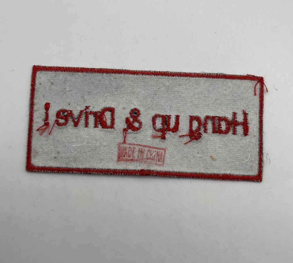Motorcycle Patch.-HANG UP & DRIVE.- (New)