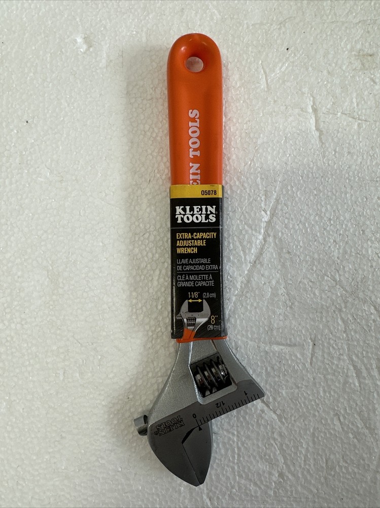 Klein Tools O5078 Extra Capacity Adjustable Wrench, 8"