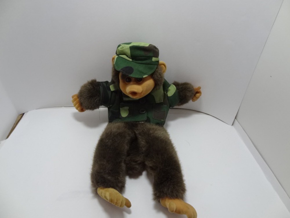 Monkey Puppet Novelty Puppet plush  Camo Clothes 15”