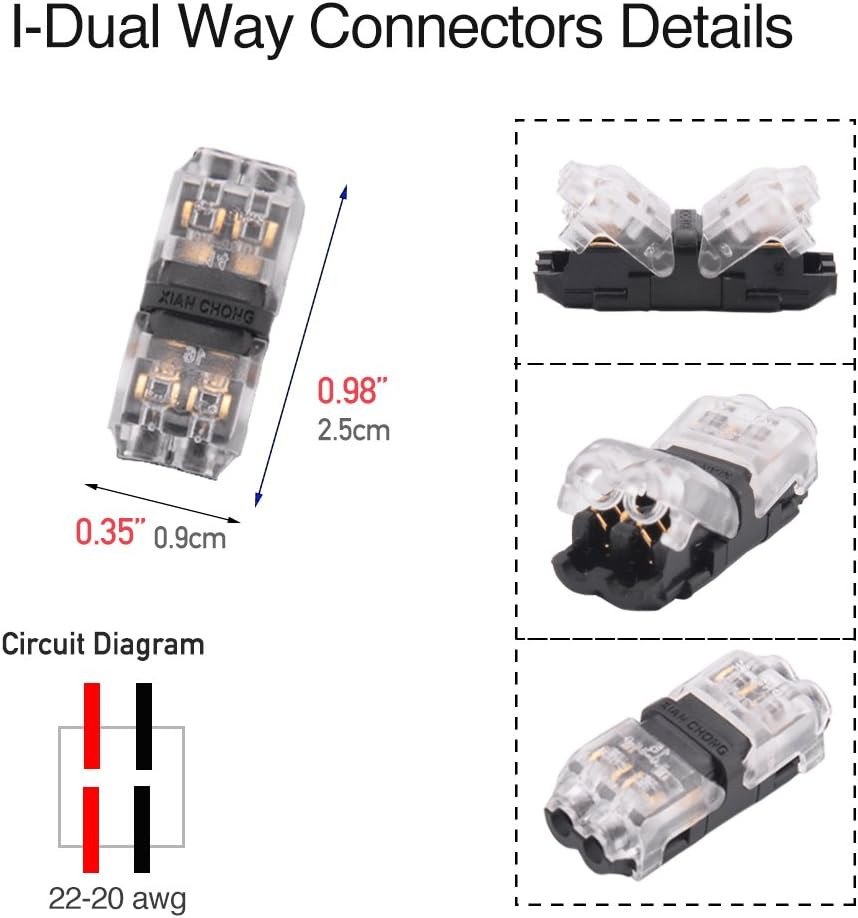 Low Voltage Wire Connectors, Brightfour 12 Pack Quick Solderless Wire Splice Con