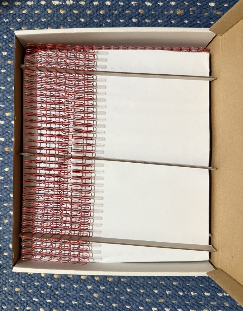 Wire O Binding - 7/16" - 3:1” - 32 Loops - Red