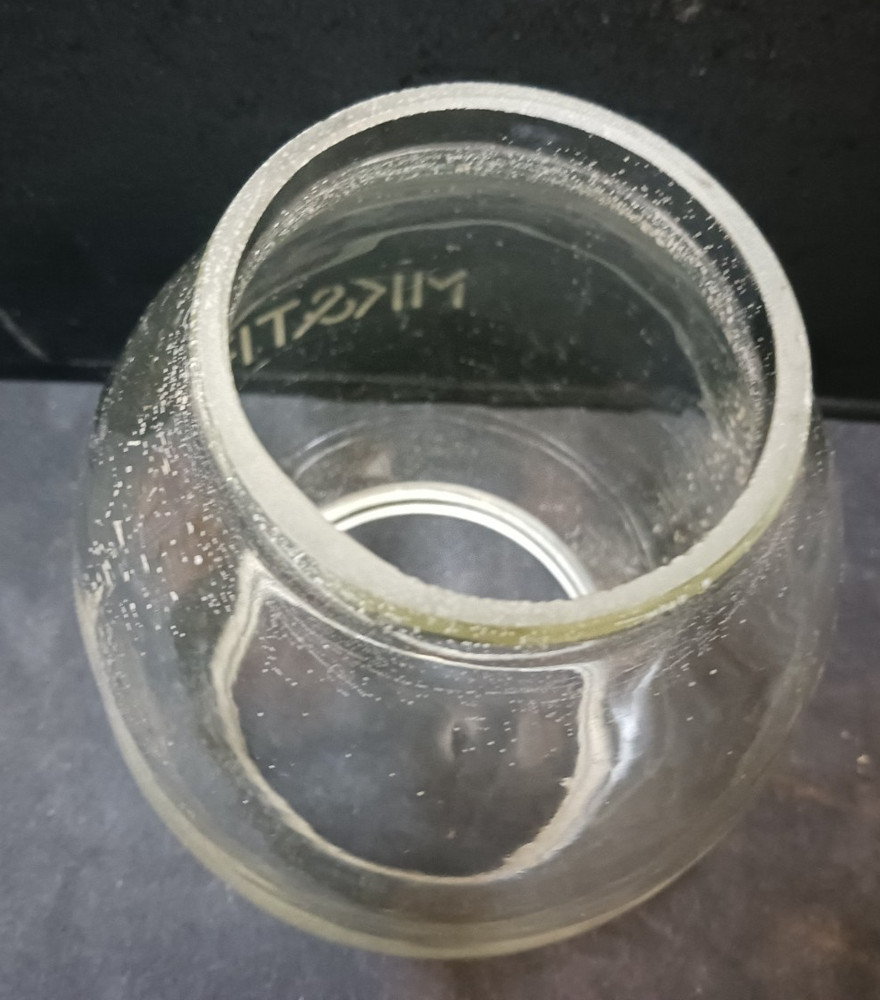 RARE Etched MK&TRY RR Lantern Glass Globe