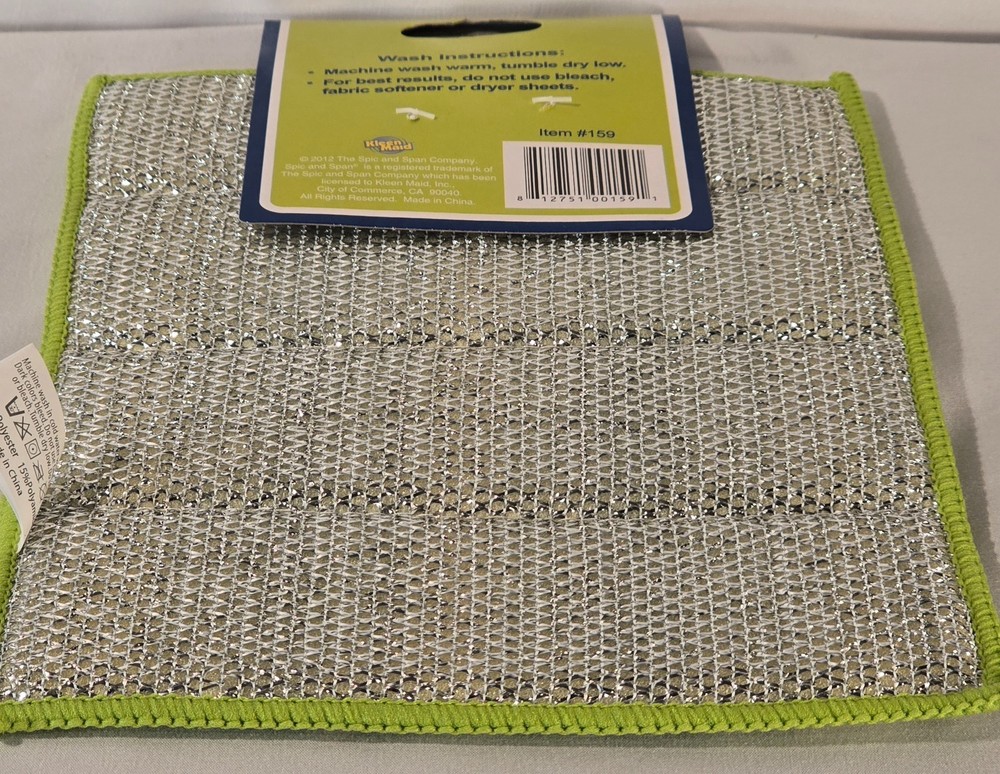 2012 Spic & Span Premium Two-Sided Microfiber Scrubbing Pad-1 Pack-New