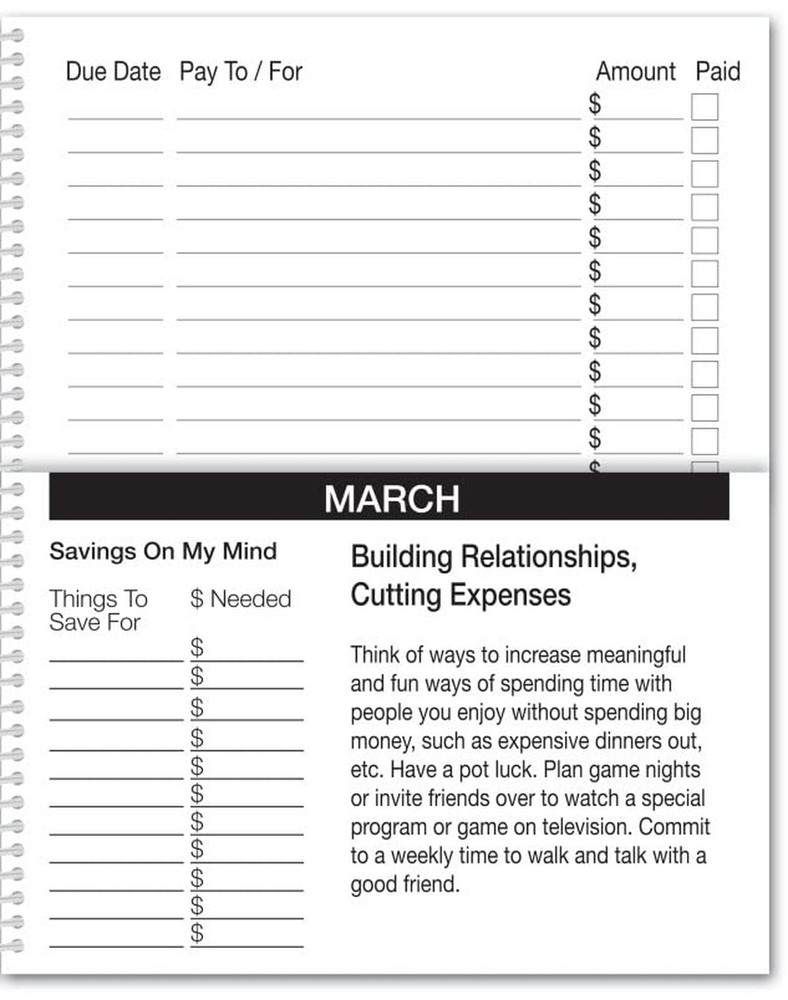 Large Print What's Due Organizer