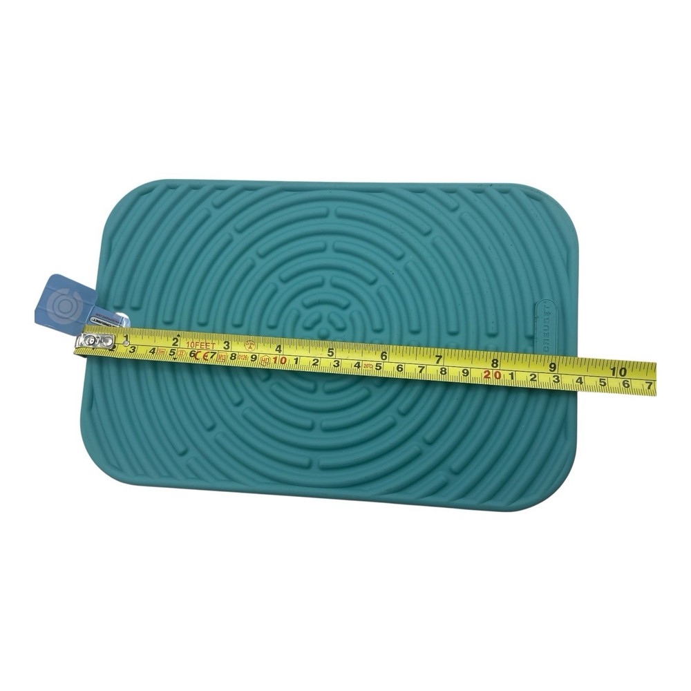 Le Creuset Turquoise Silicone Trivet Mat Potholder Rectangular Hot Pad