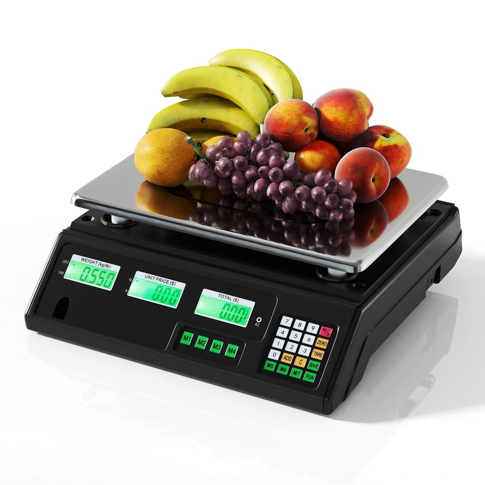 88lb Price Computing Scale with Counting Function, Stainless Steel Platform