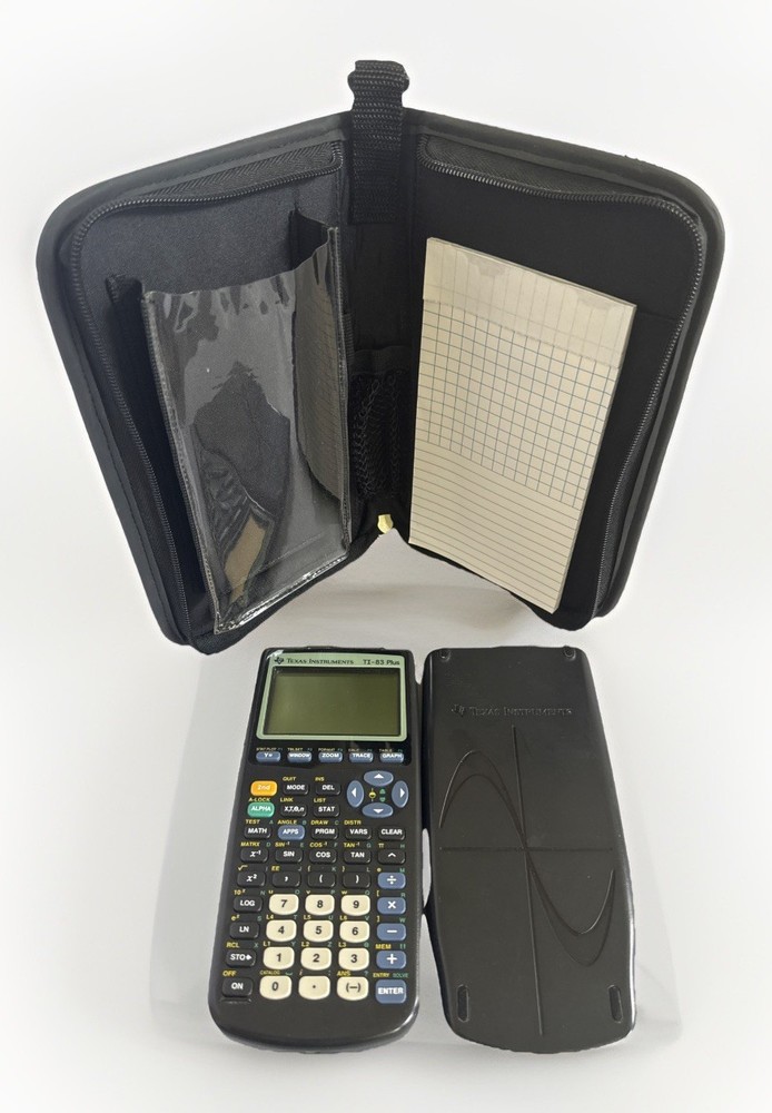 Texas Instruments TI-83 Plus Graphing Calculator with Notepad Carrying Case