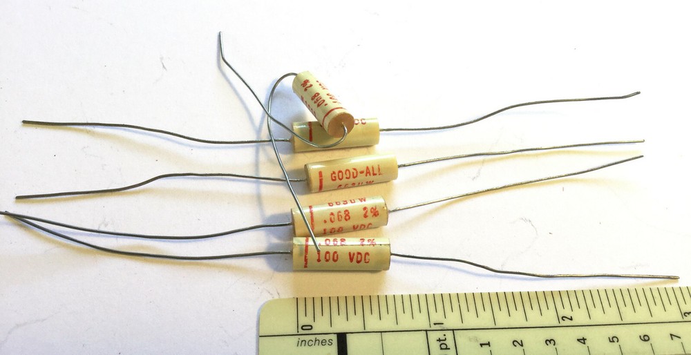 20 NOS Good-All Capacitors .068 MFD @ 100 VDC