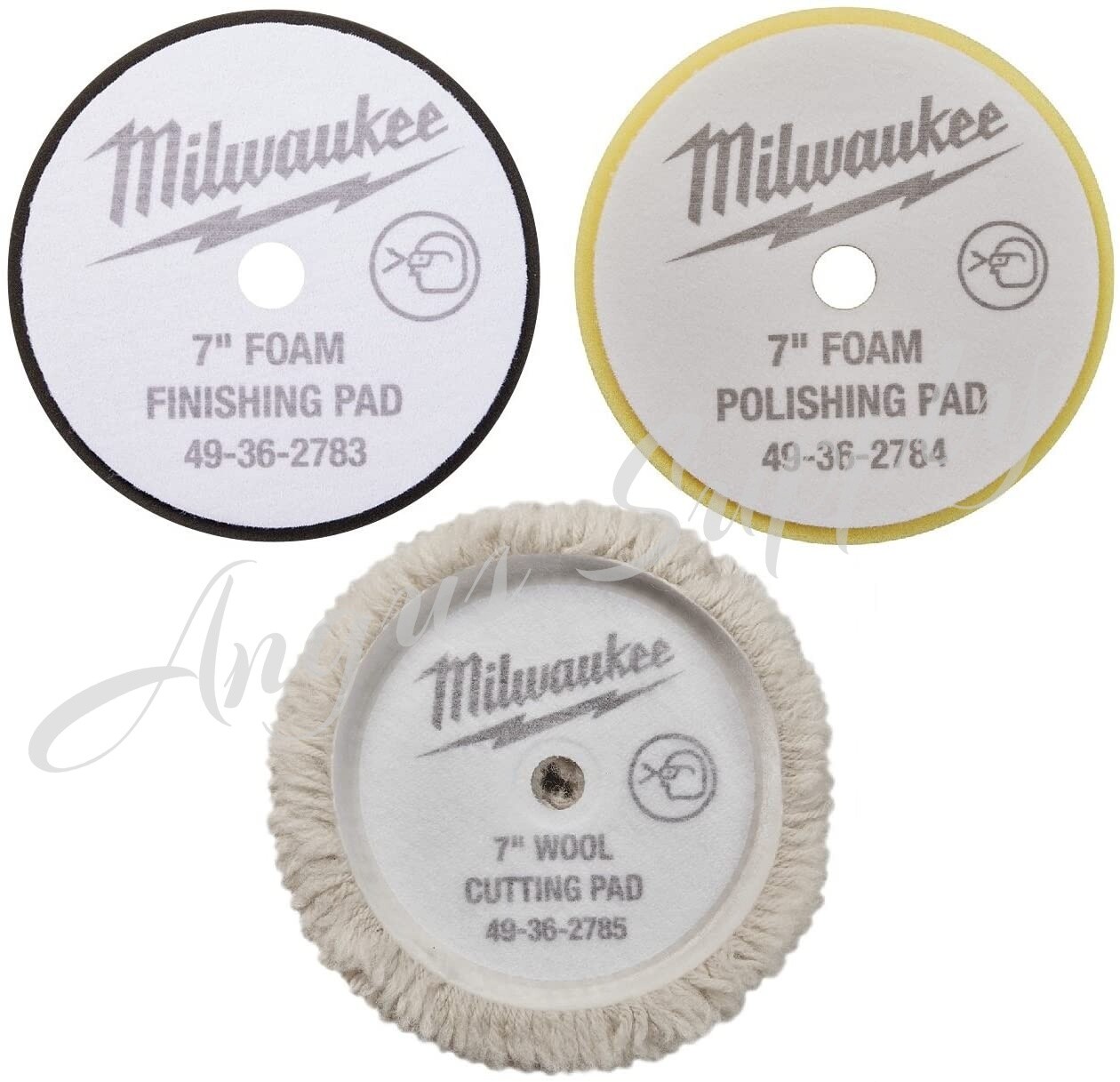 Milwaukee 49-36-2783 49-36-2784 49-36-2785 7" Polisher Pad kit for 2738-20 Pads