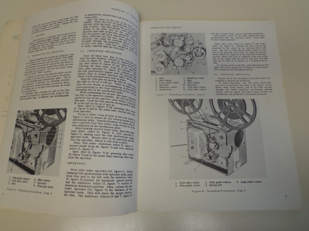 DeVrylite “5” Film Projector Operating and Service Manual 1955