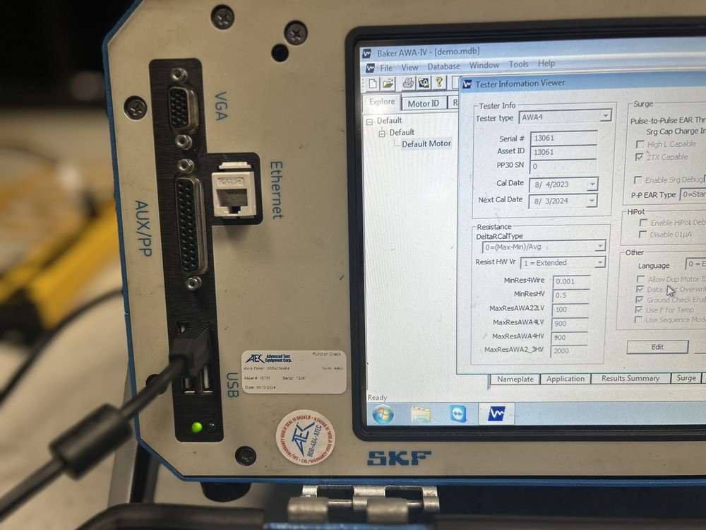 Baker AWA-IV Static Motor Analyzer | 12kV, 800A Max Output Current