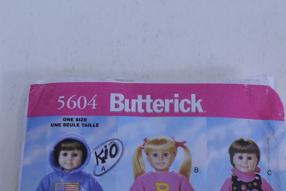 Butterick #5604 Pattern for 18" Doll Clothes