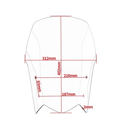 Motorcycle Front Windshield Windscreen Compatible with Yamaha Light Smoke
