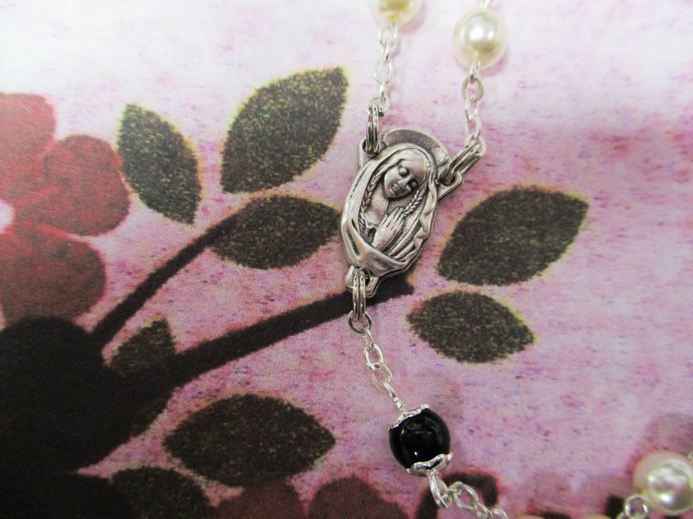 6 mm Pearl Coated Beads - Our Lady - Rosary