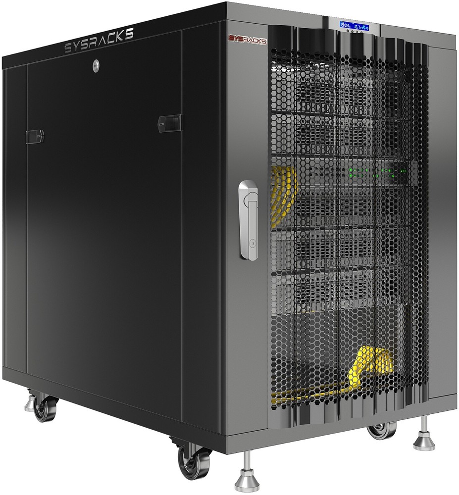 Sysracks 18U 39'' Deep IT Network Data Server Rack Cabinet Mesh Vented Door