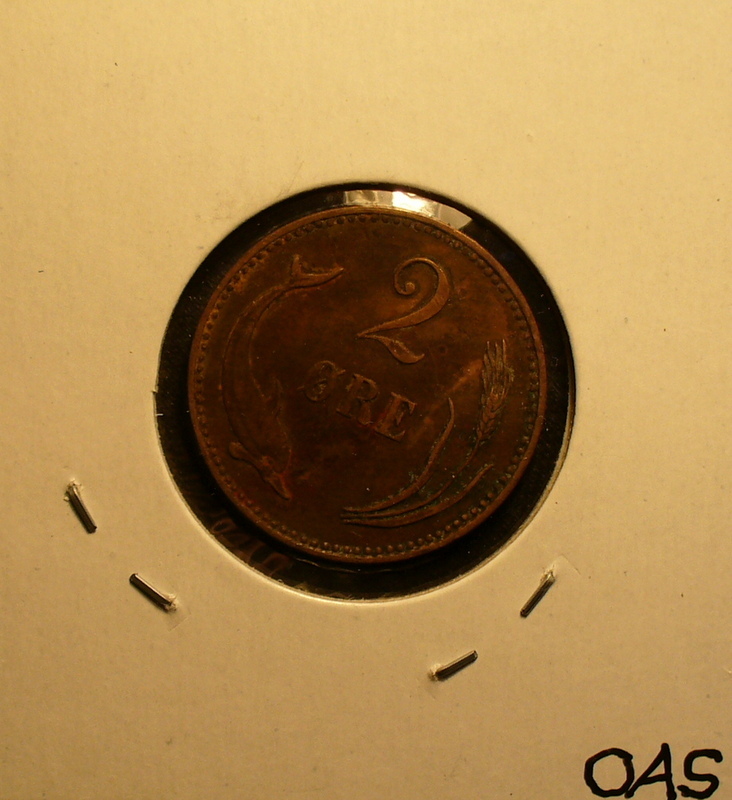 Denmark 2 Ore 1906 VBP