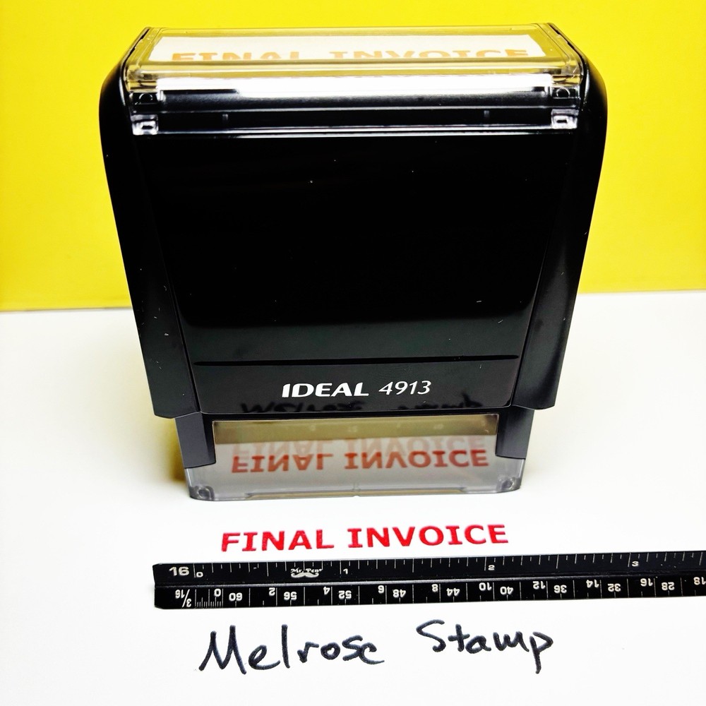 Final Invoice Rubber Stamp Red Ink Self Inking Ideal 4913