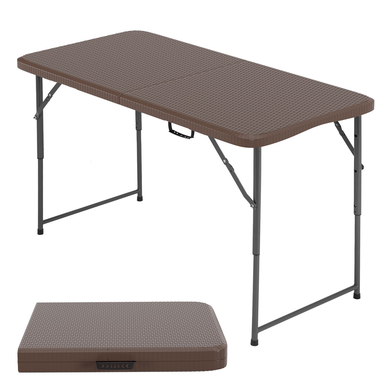 4FT Folding Table Half Portable Foldable Table Picnic Table for Office Home