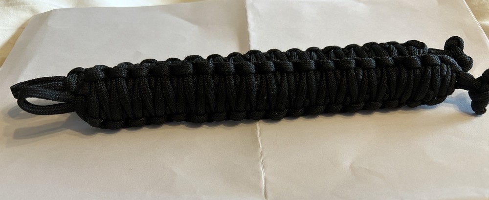 Black Paracord One Strand King Cobra Braid Bracelets Plus 1 Split Ring Keychain
