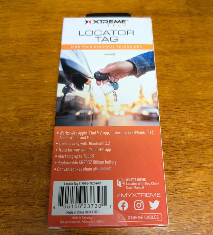 Extreme Tech Locator Tag iPhone Compatible - New in Box