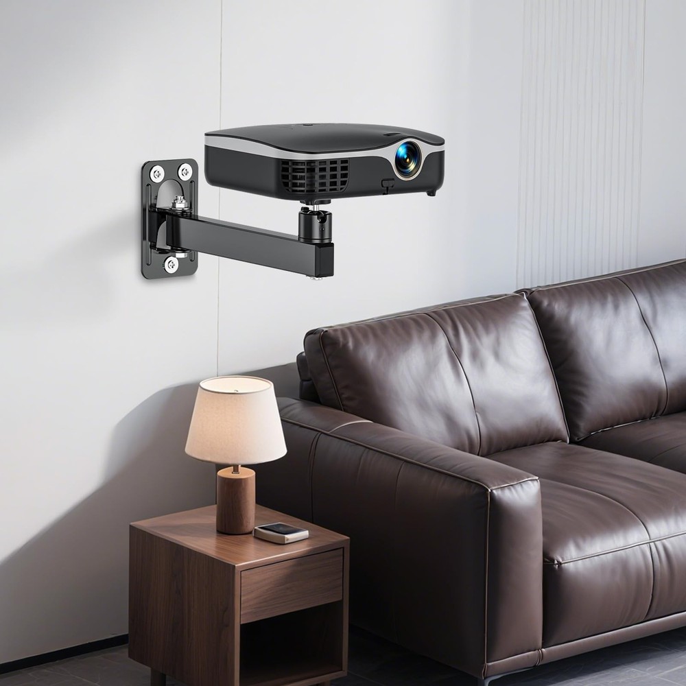Projector Stand, Wall and Mini Ceiling Mount with 1/4-Inch Thread, 360-degree...