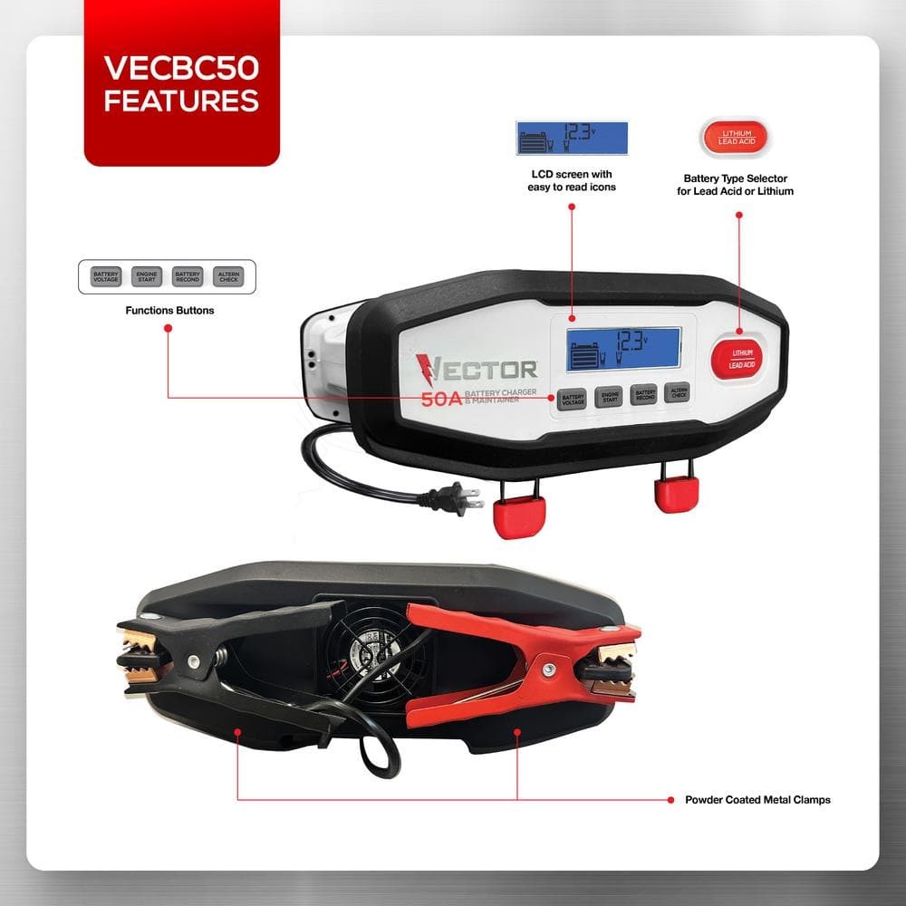 VECTOR 50 Amp Battery Charger/Maintainer