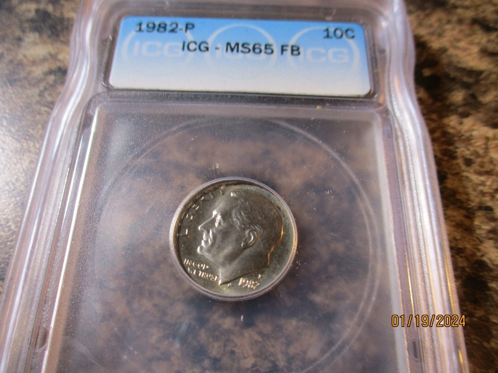 1982-P ROOSEVELT DIME ICG MS65 FB    0201