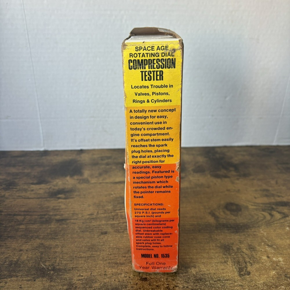 Vintage Rotating Dial Compression Tester - 1976 RAC Rite Autotronics Model 1535