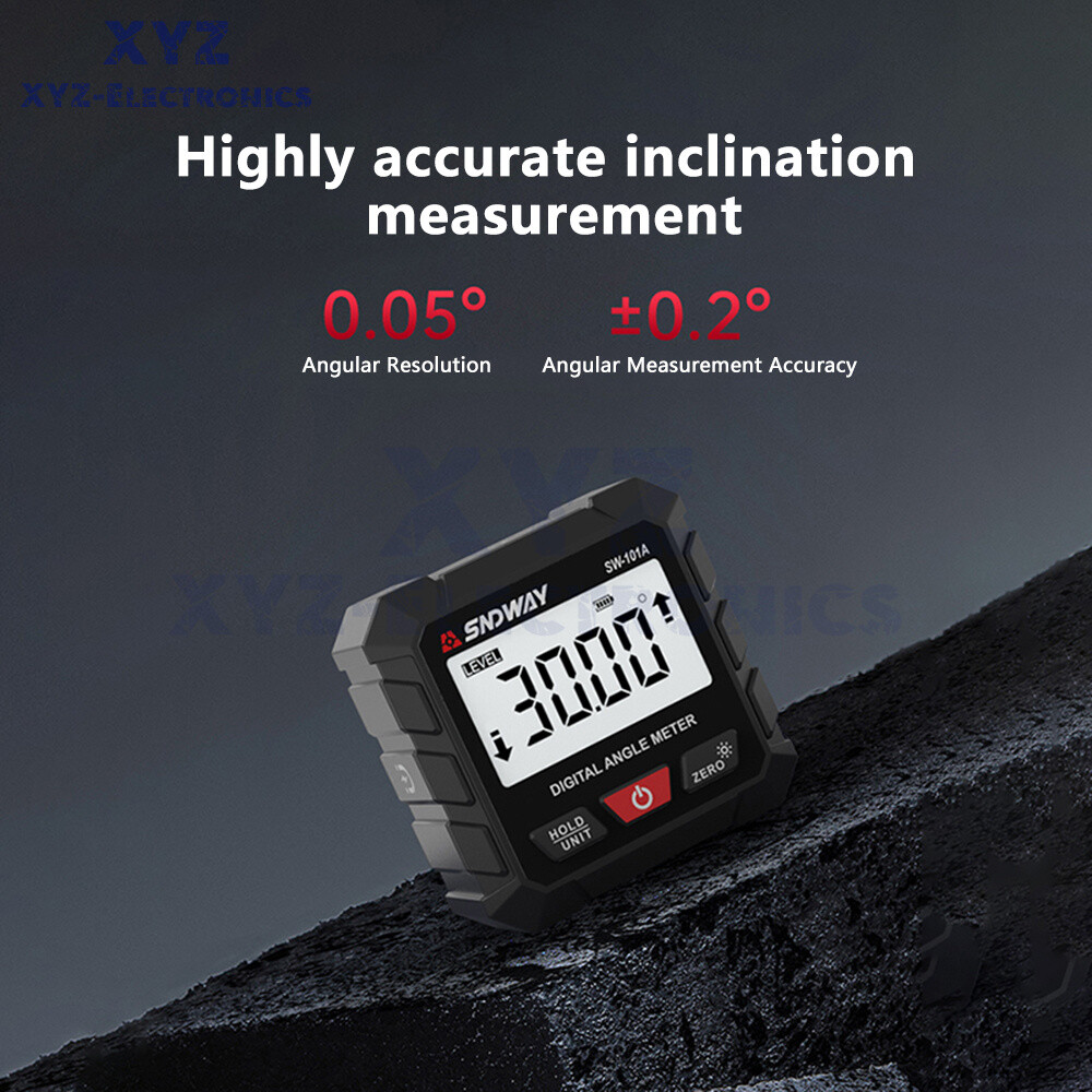 LCD Magnetic Digital Inclinometer Level Box Gauge Angle Finder Protractor 4*90°