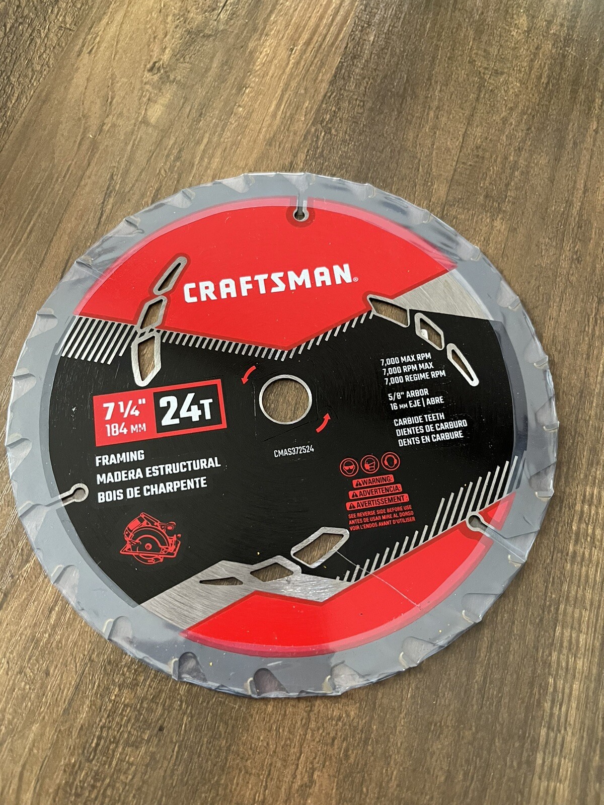 Craftsman Circular Saw Blade 24T 7-1/4" Dia. x 5/8" 29 Available New In Package