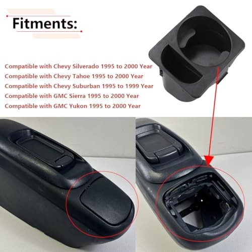 RLB-HILON Cup Holder Insert Compatible with Chevy Silverado C1500 C2500 C3500