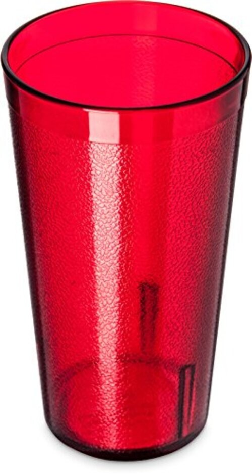 CFS 52168110 Stackable ShatterResistant Plastic Tumbler, 16 oz., Ruby (Pack of