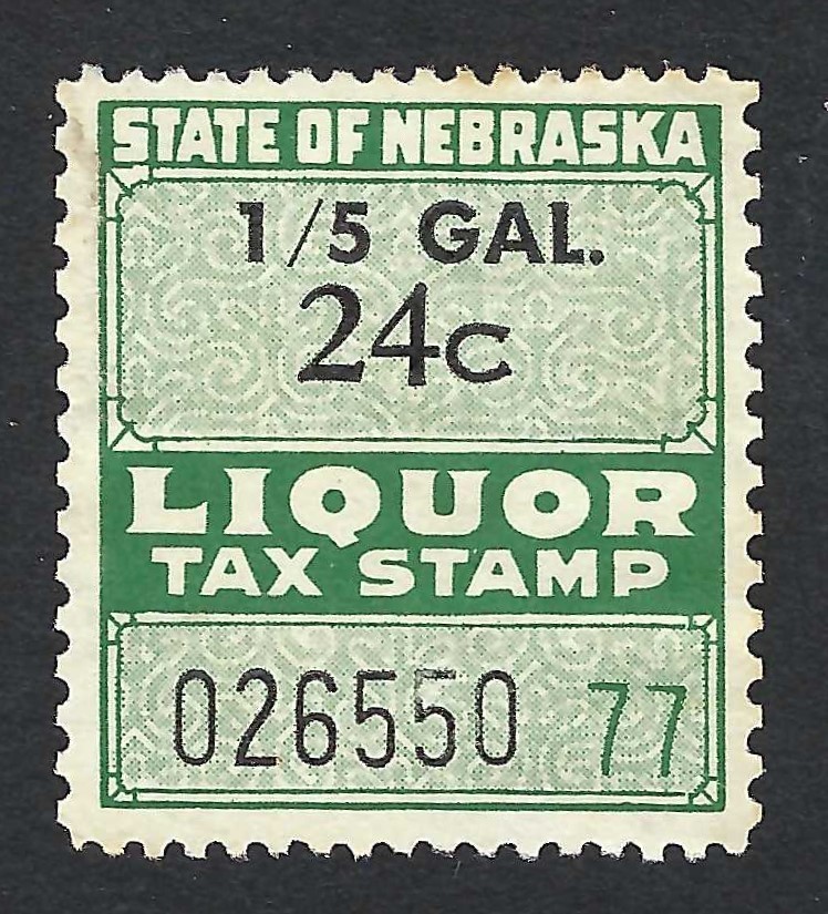 Nebraska Liquor State Revenue Stamp - SRS # L67 - Used